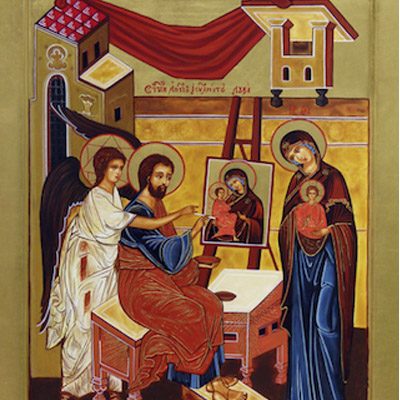 Saint Luc peignant la Vierge, détail d’icône